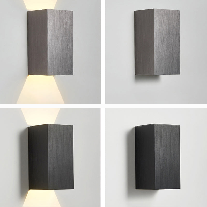 Square Shade Metal Wall Sconce Modern Style 2-Lights Wall Mount Light