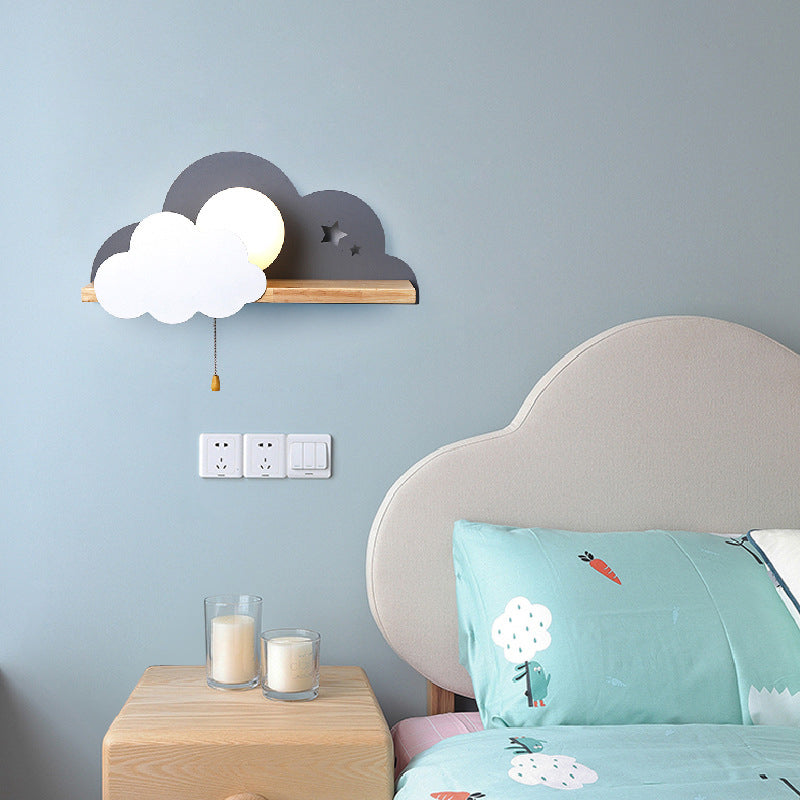 Modern Style Wooden Wall Light Fixture Creative Wall Light Sconce for Child's Room