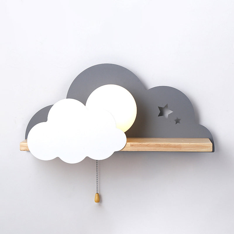 Modern Style Wooden Wall Light Fixture Creative Wall Light Sconce for Child's Room
