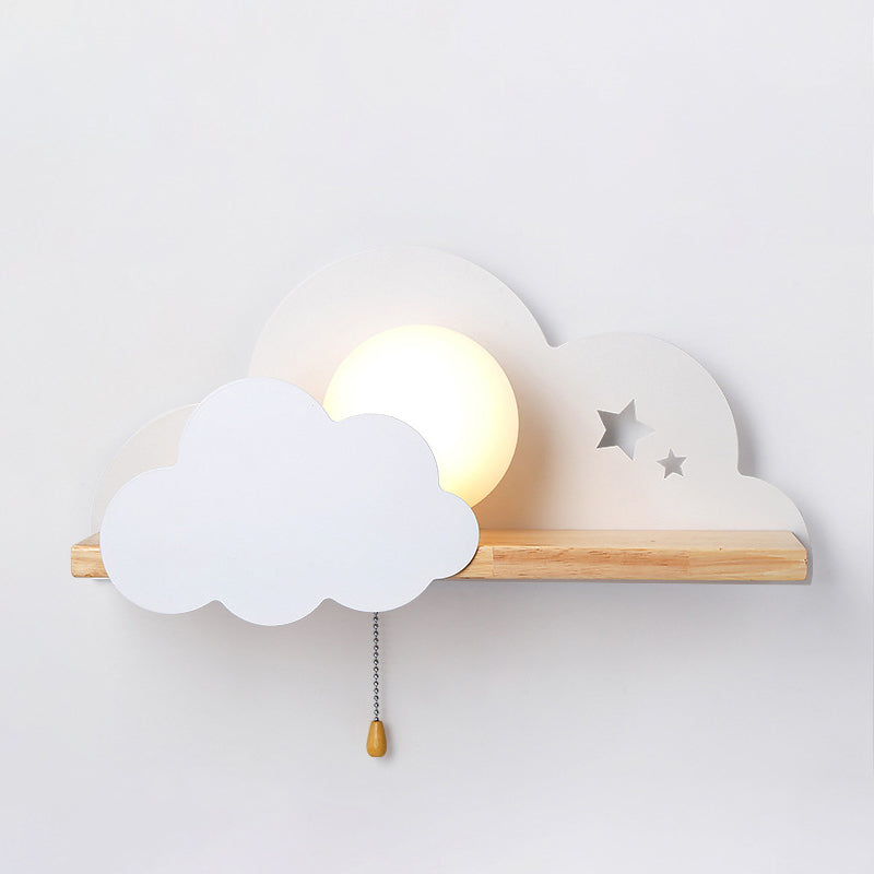 Modern Style Wooden Wall Light Fixture Creative Wall Light Sconce for Child's Room