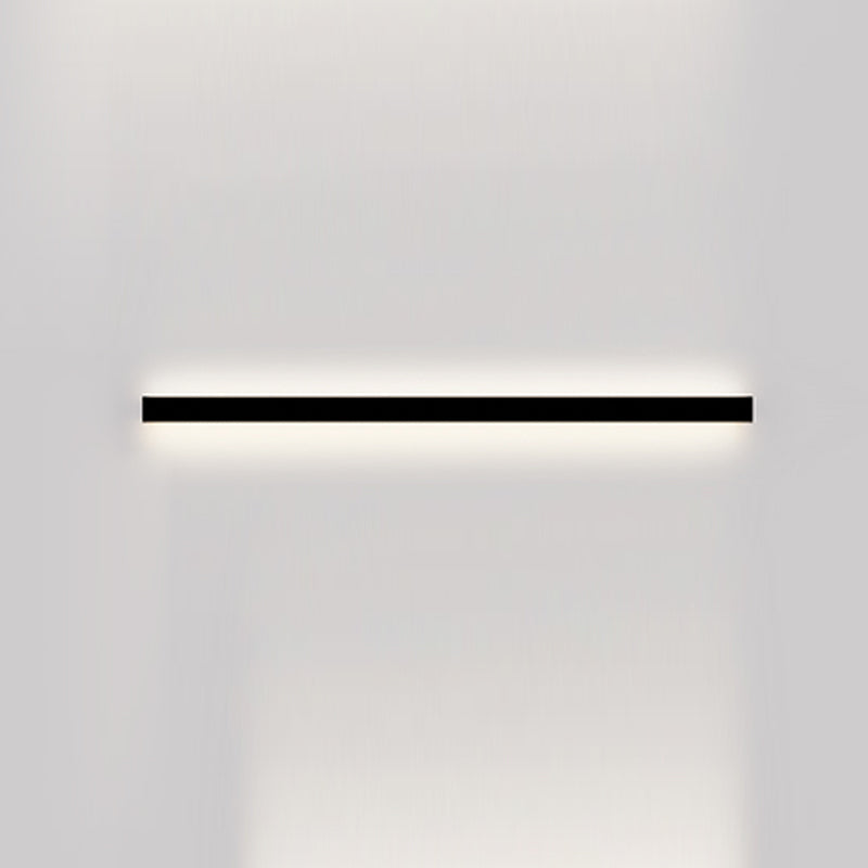 Metal Linear Shape Wall Lighting Modern Style 1 Light Wall Mounted Light Fixture in Black