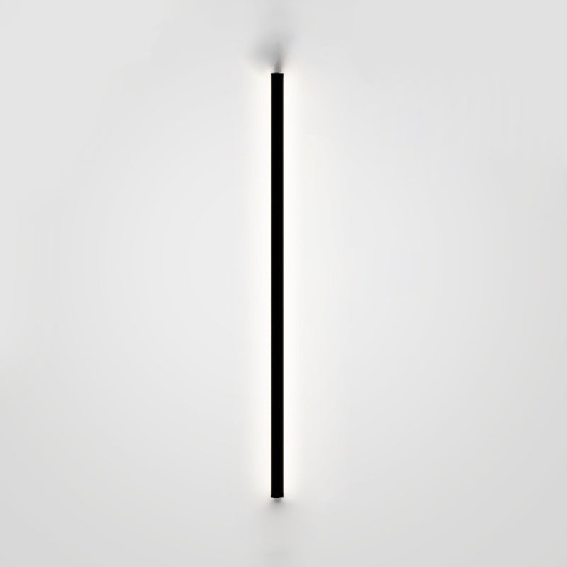 Metal Linear Shape Wall Lighting Modern Style 1 Light Wall Mounted Light Fixture in Black