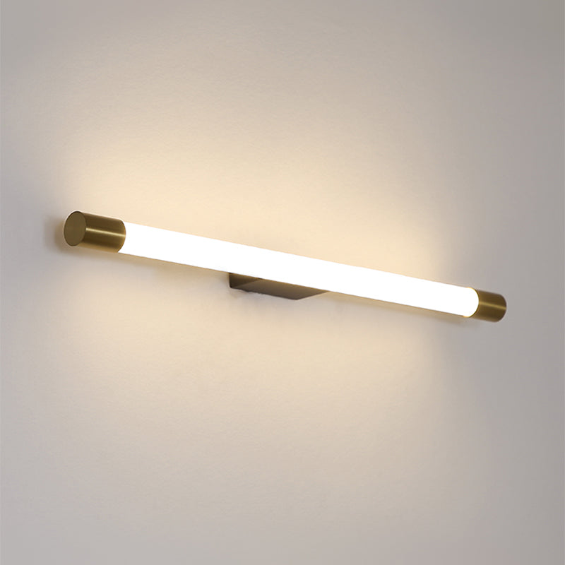 Metal Linear Shape Wall Lighting Modern Style 1 Light Wall Mounted Light Fixture in Gold