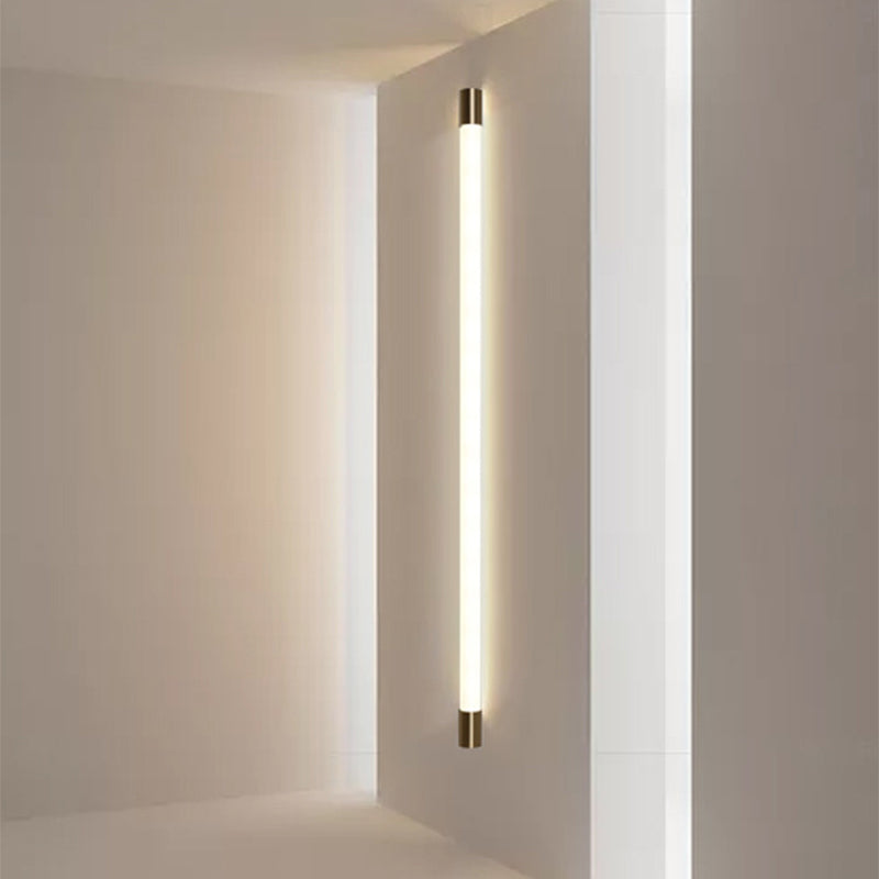 Metal Linear Shape Wall Lighting Modern Style 1 Light Wall Mounted Light Fixture in Gold