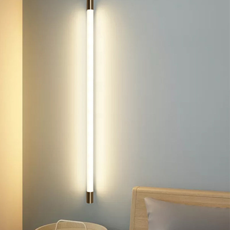 Metal Linear Shape Wall Lighting Modern Style 1 Light Wall Mounted Light Fixture in Gold