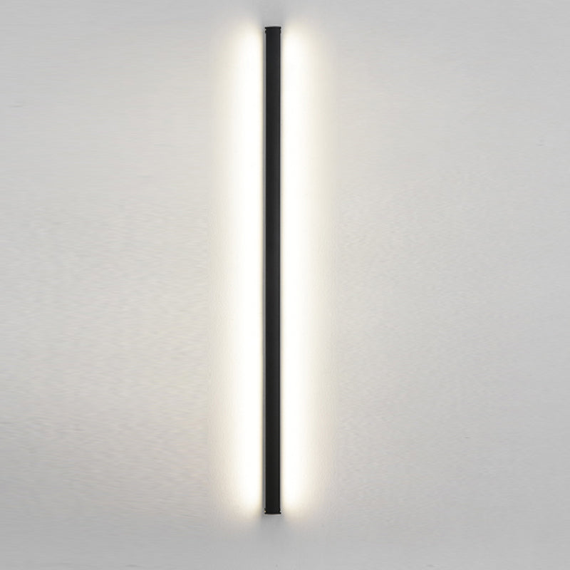 Metal Linear Shape Wall Lighting Modern Style 1 Light Wall Mounted Light Fixture in Black