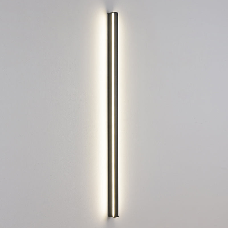 Metal Linear Shape Wall Lighting Modern Style 1 Light Wall Mounted Light Fixture in Black