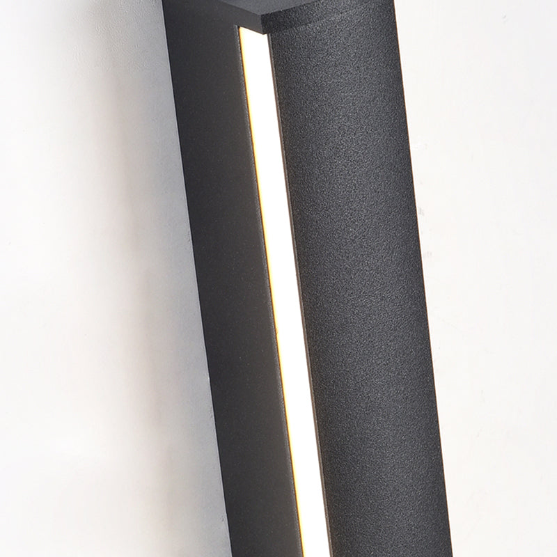 Metal Linear Shape Wall Lighting Modern Style 1 Light Wall Mounted Light Fixture in Black