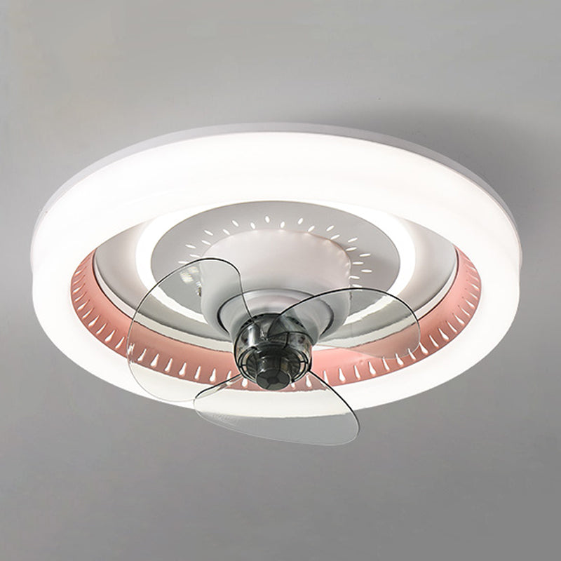 Minimalist Ceiling Fan Light Metal LED Ceiling Flush Mount for Bedroom