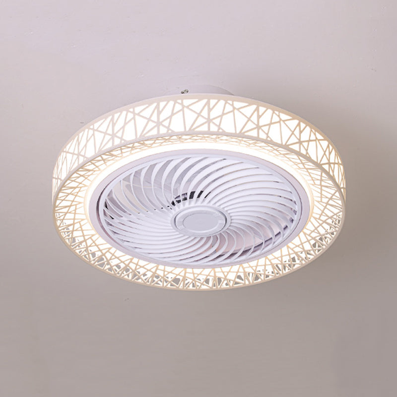 Simple Circle Ceiling Fan Lamp Metal LED Ceiling Flush Mount