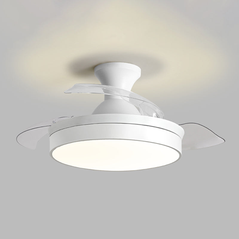 Kids Style Round Ceiling Fan Lamp Metal 1 Light Ceiling Fan Lighting for Living Room