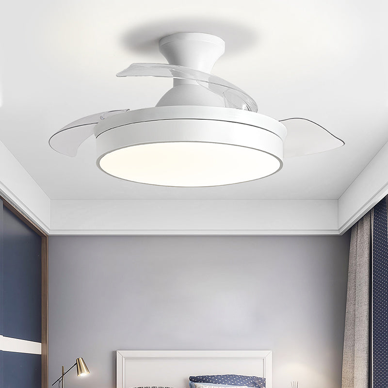 Kids Style Round Ceiling Fan Lamp Metal 1 Light Ceiling Fan Lighting for Living Room