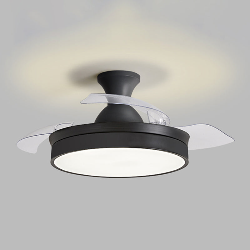 Kids Style Round Ceiling Fan Lamp Metal 1 Light Ceiling Fan Lighting for Living Room