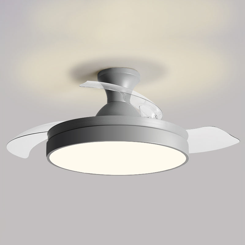 Kids Style Round Ceiling Fan Lamp Metal 1 Light Ceiling Fan Lighting for Living Room