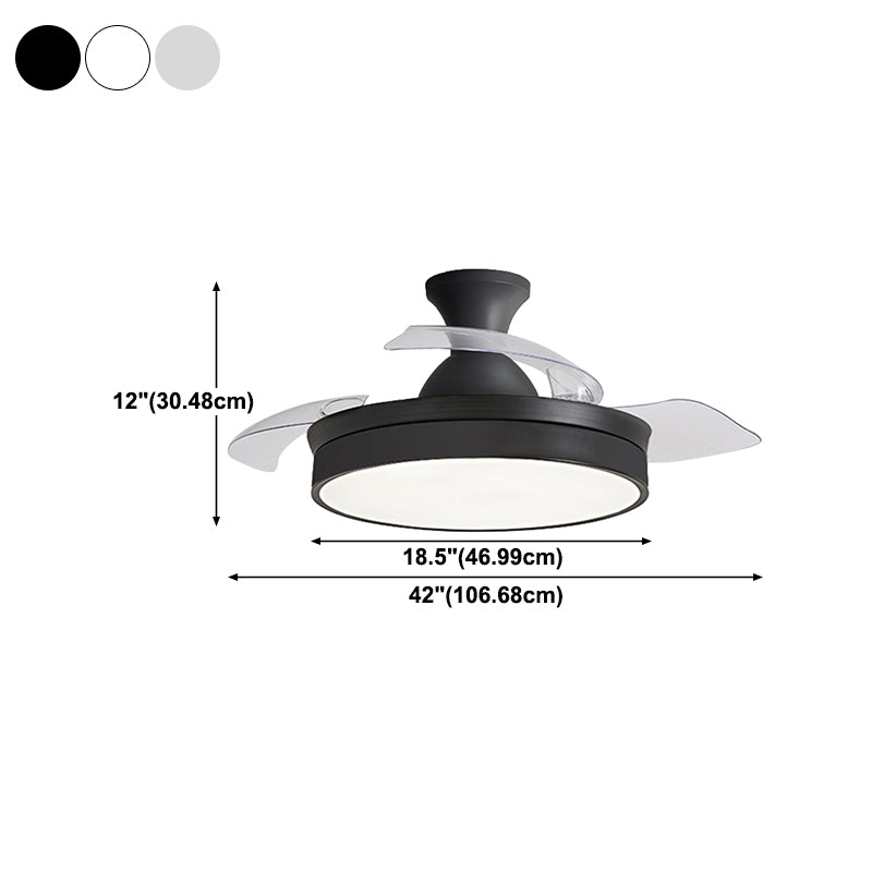 Kids Style Round Ceiling Fan Lamp Metal 1 Light Ceiling Fan Lighting for Living Room