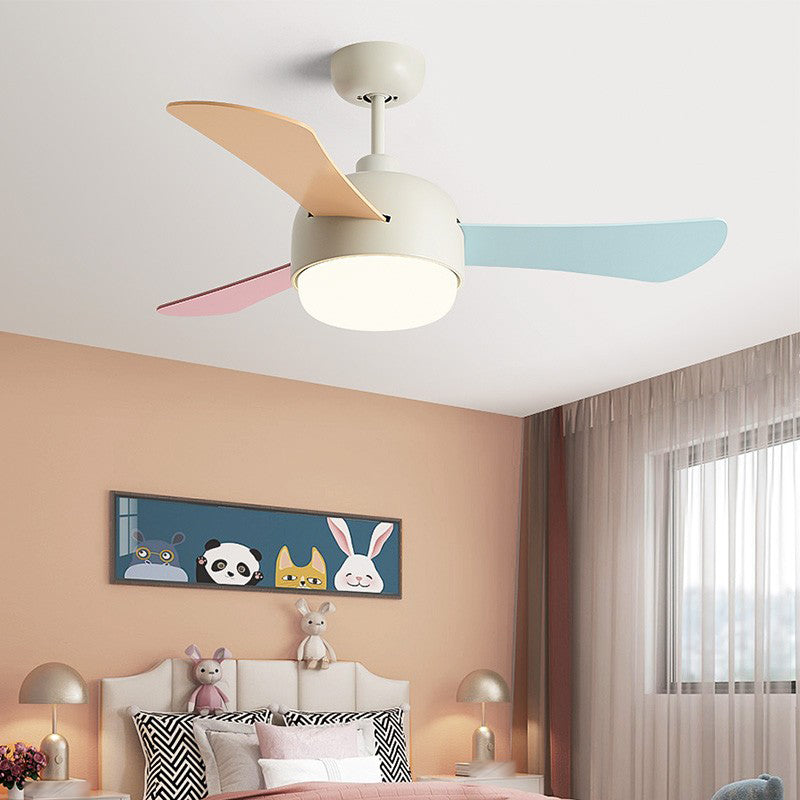 Metal Ceiling Fan Light Modern Style 1 Light Ceiling Fan Lamp for Children's Room