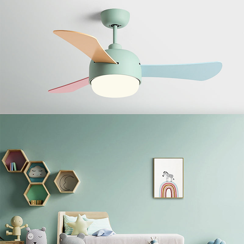 Metal Ceiling Fan Light Modern Style 1 Light Ceiling Fan Lamp for Children's Room