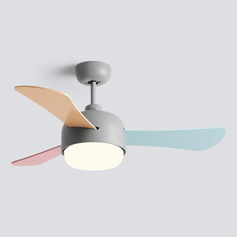 Metal Ceiling Fan Light Modern Style 1 Light Ceiling Fan Lamp for Children's Room