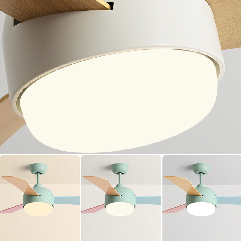 Metal Ceiling Fan Light Modern Style 1 Light Ceiling Fan Lamp for Children's Room