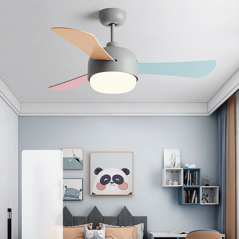 Metal Ceiling Fan Light Modern Style 1 Light Ceiling Fan Lamp for Children's Room