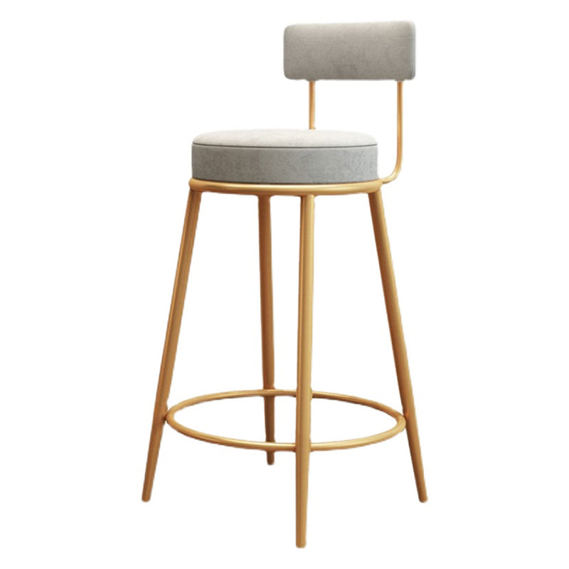 Nordic Glam Bar Stool Round Counter Bar-Stool with Metal Legs