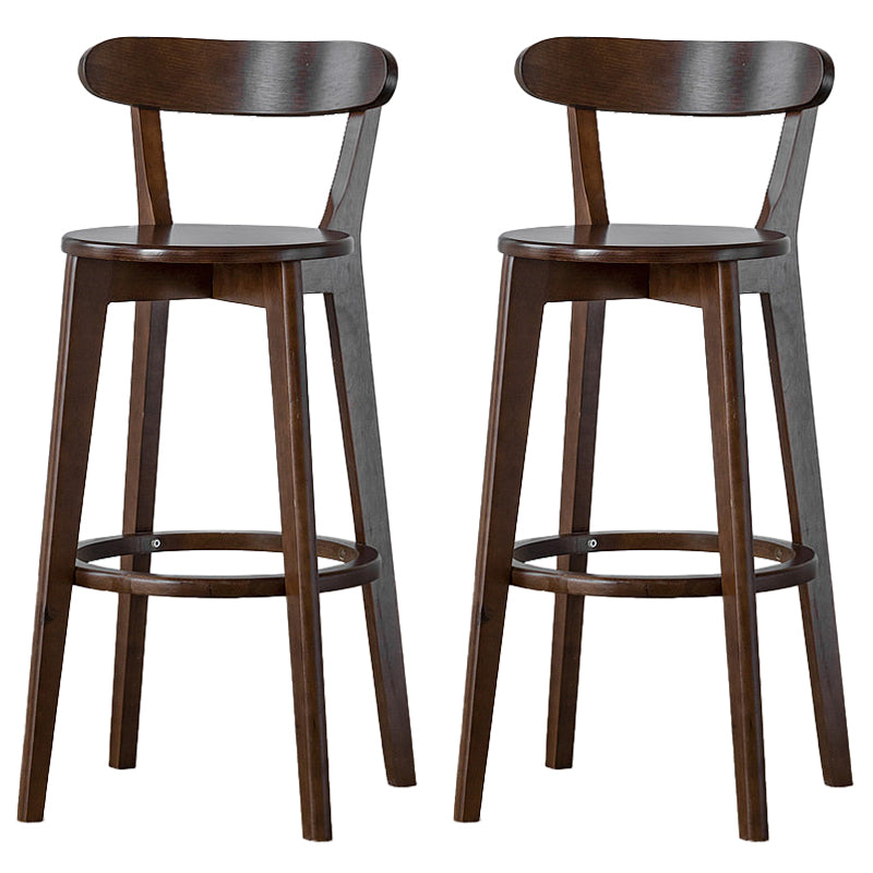 Scandinavian Rubberwood Low Back Barstool Milk Tea Shop Upholstered Stool
