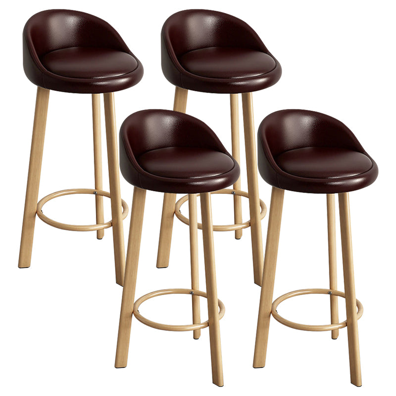 Reception Low Back Scandinavian Stool Matte Finish Upholstered Bar Stools