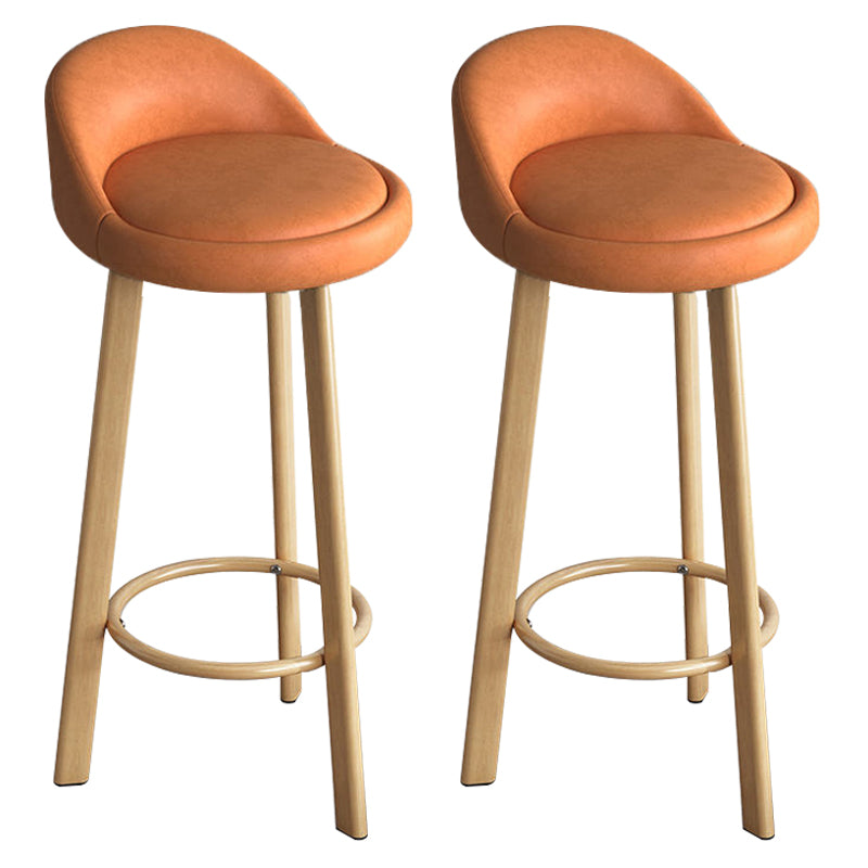 Reception Low Back Scandinavian Stool Matte Finish Upholstered Bar Stools