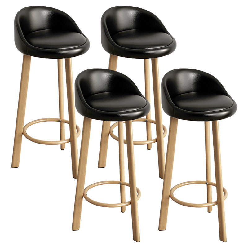 Reception Low Back Scandinavian Stool Matte Finish Upholstered Bar Stools