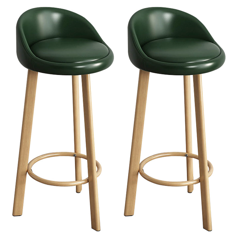 Reception Low Back Scandinavian Stool Matte Finish Upholstered Bar Stools