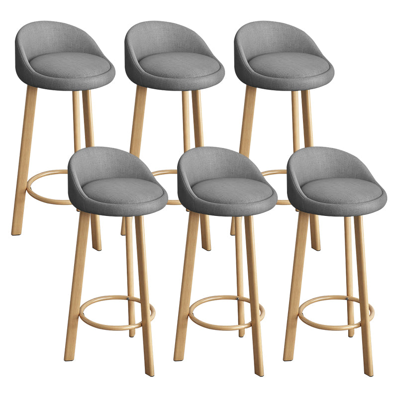 Reception Low Back Scandinavian Stool Matte Finish Upholstered Bar Stools