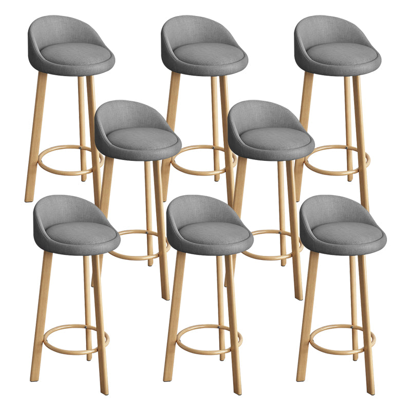 Reception Low Back Scandinavian Stool Matte Finish Upholstered Bar Stools
