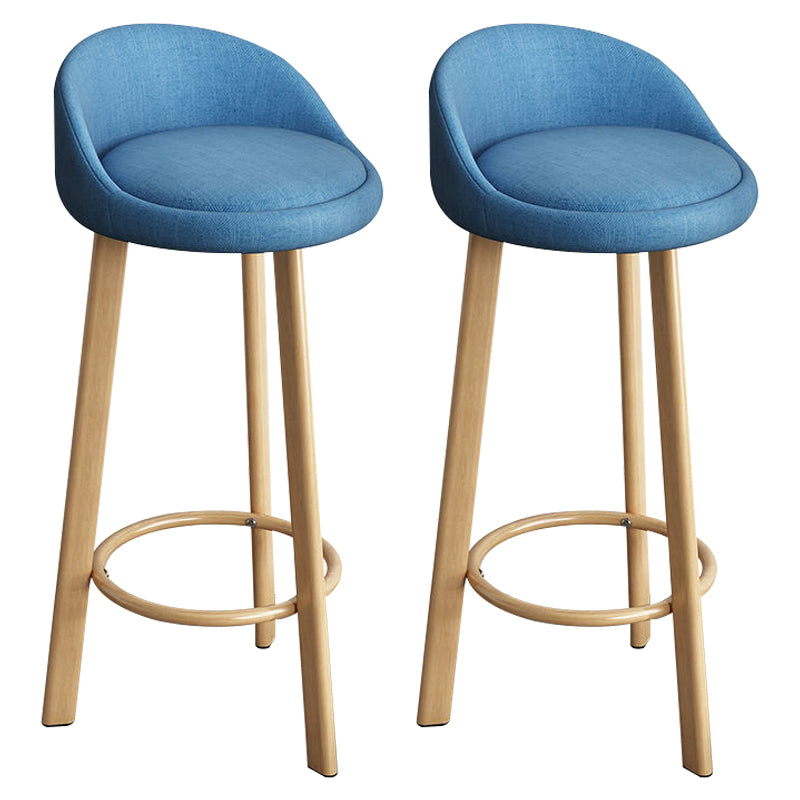 Reception Low Back Scandinavian Stool Matte Finish Upholstered Bar Stools