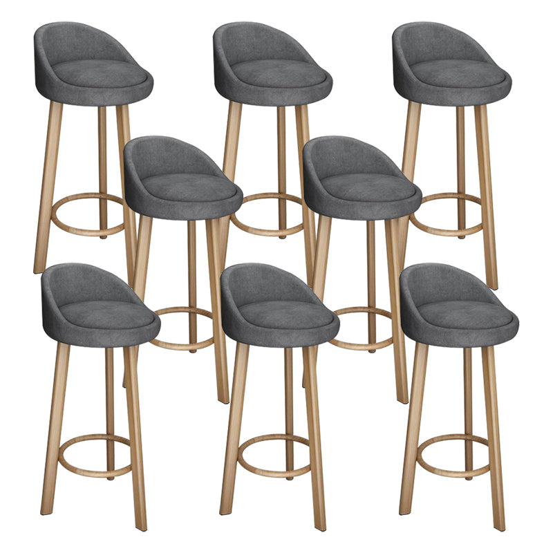 Reception Low Back Scandinavian Stool Matte Finish Upholstered Bar Stools