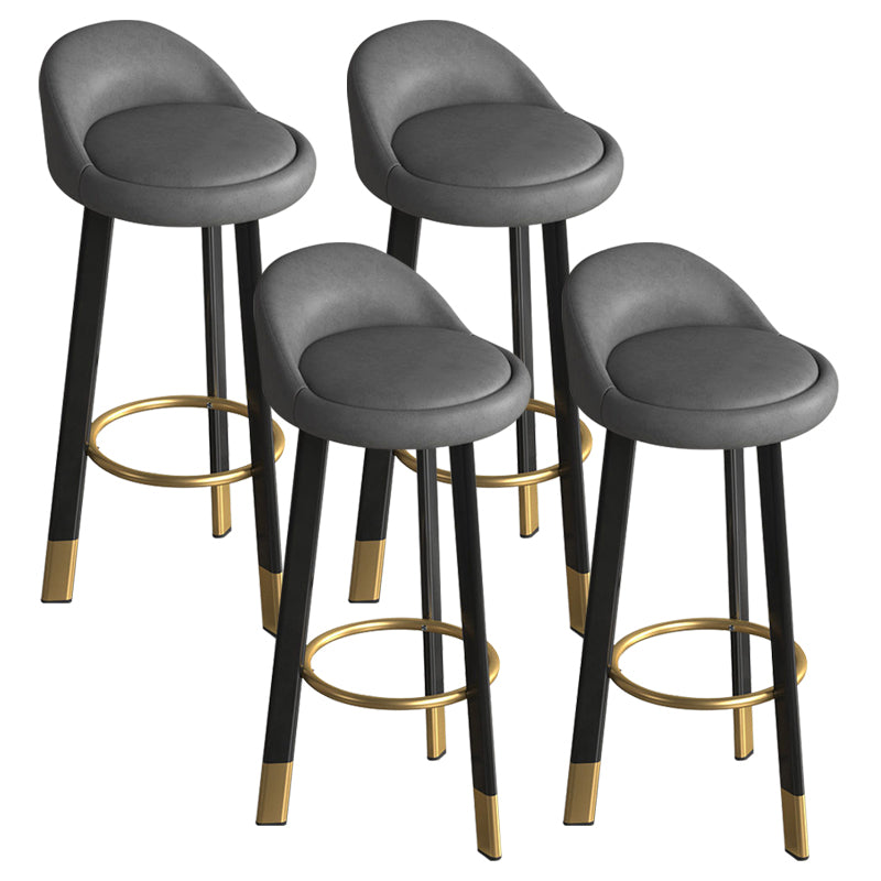Reception Low Back Scandinavian Stool Matte Finish Upholstered Bar Stools