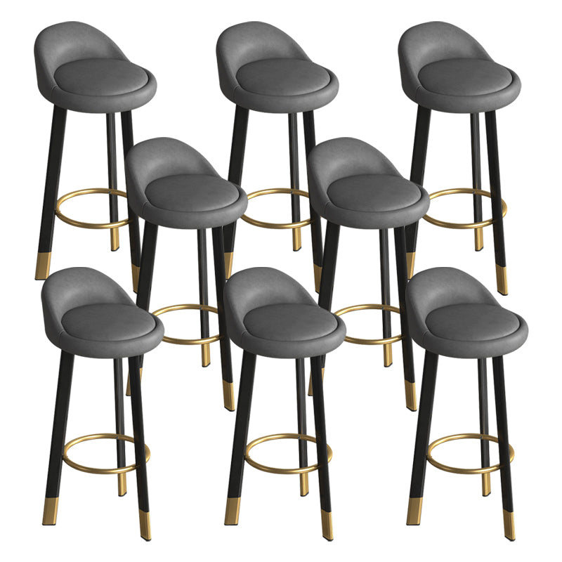 Reception Low Back Scandinavian Stool Matte Finish Upholstered Bar Stools
