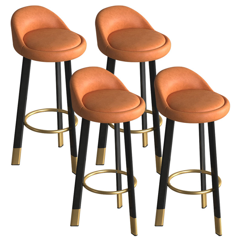 Reception Low Back Scandinavian Stool Matte Finish Upholstered Bar Stools