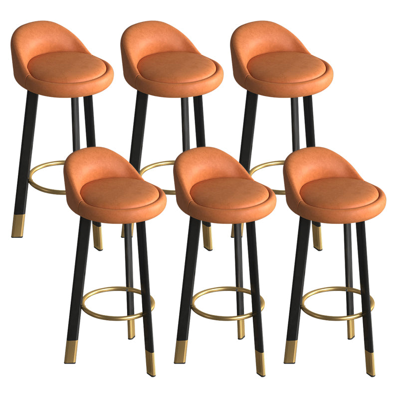 Reception Low Back Scandinavian Stool Matte Finish Upholstered Bar Stools