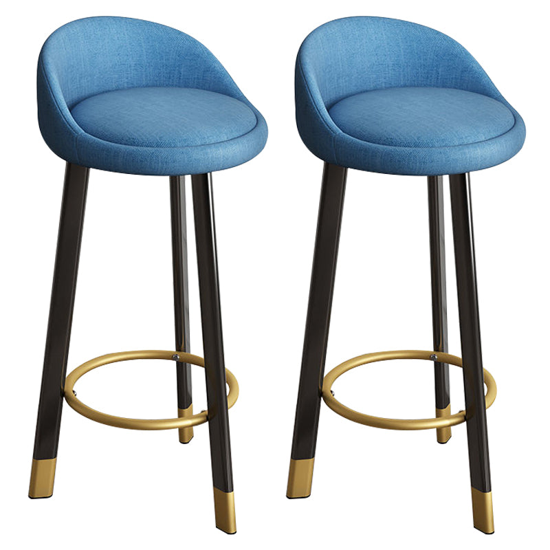 Reception Low Back Scandinavian Stool Matte Finish Upholstered Bar Stools