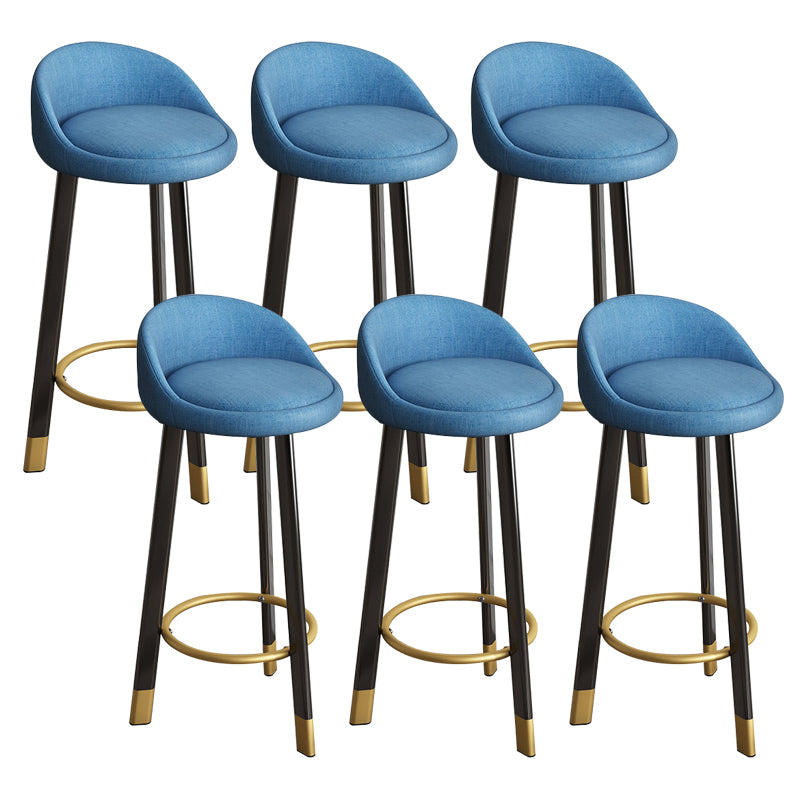Reception Low Back Scandinavian Stool Matte Finish Upholstered Bar Stools