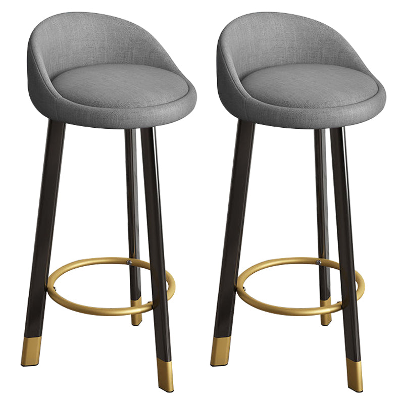 Reception Low Back Scandinavian Stool Matte Finish Upholstered Bar Stools