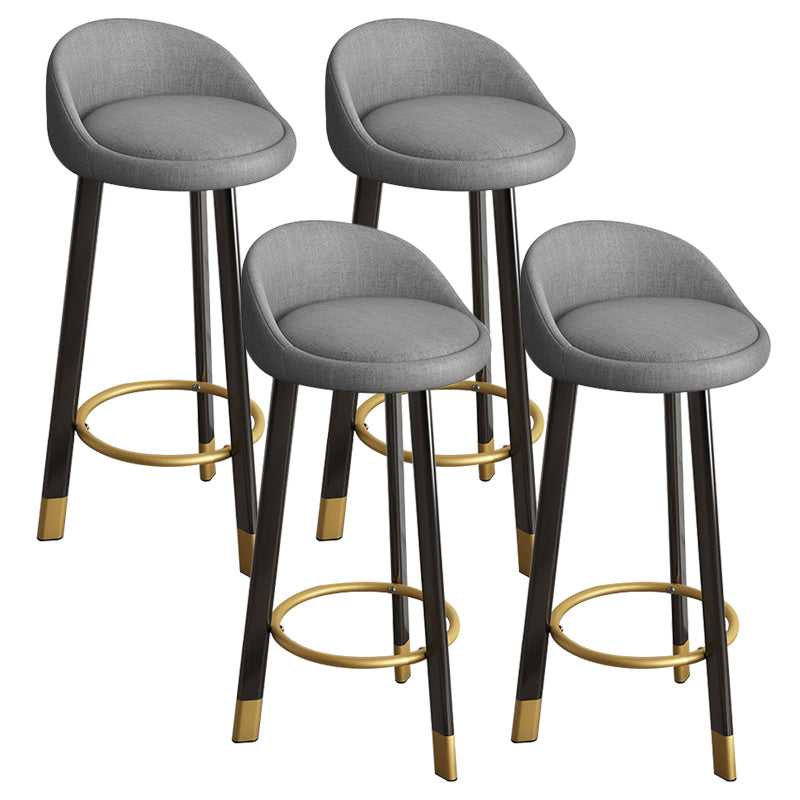 Reception Low Back Scandinavian Stool Matte Finish Upholstered Bar Stools