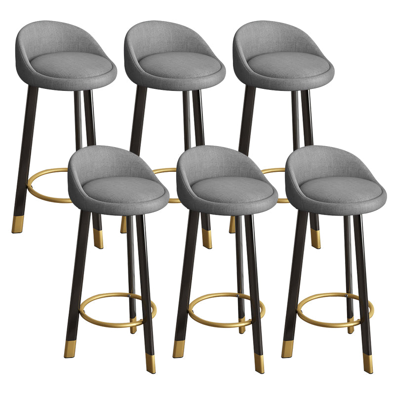 Reception Low Back Scandinavian Stool Matte Finish Upholstered Bar Stools