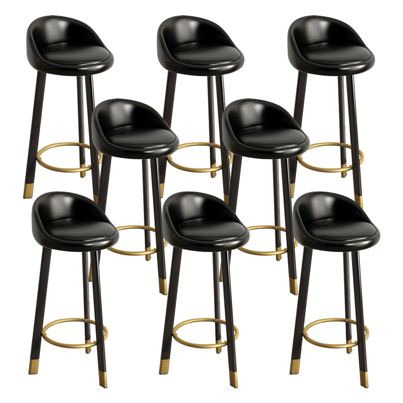 Reception Low Back Scandinavian Stool Matte Finish Upholstered Bar Stools