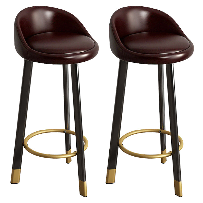 Reception Low Back Scandinavian Stool Matte Finish Upholstered Bar Stools