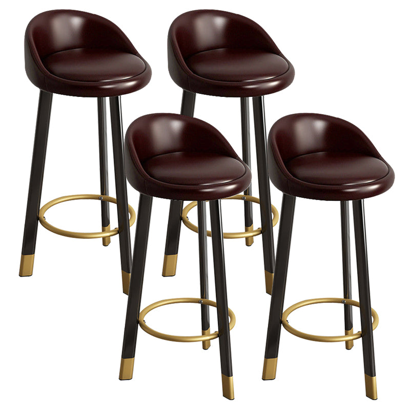 Reception Low Back Scandinavian Stool Matte Finish Upholstered Bar Stools