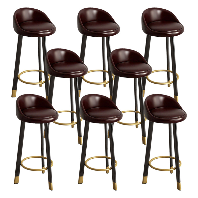 Reception Low Back Scandinavian Stool Matte Finish Upholstered Bar Stools