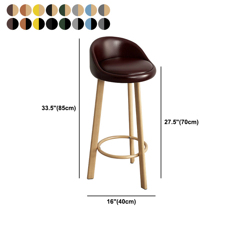 Reception Low Back Scandinavian Stool Matte Finish Upholstered Bar Stools