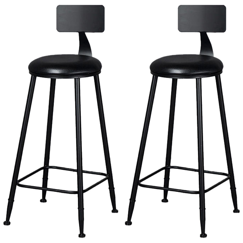Industrial Footrest Milk Tea Shop Stool Low Back Iron Bar Stool