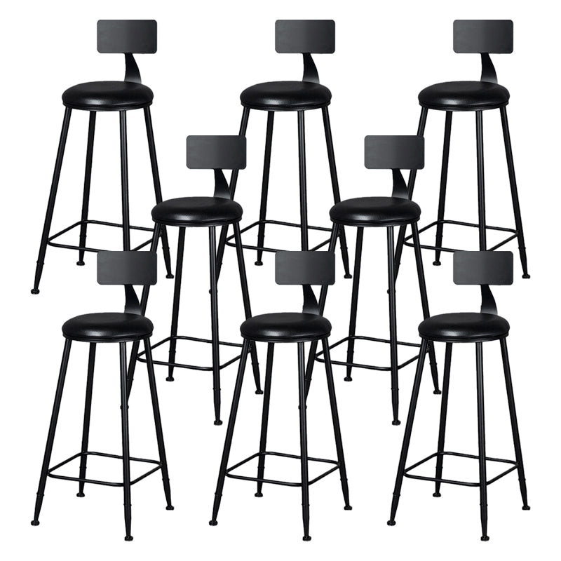Industrial Footrest Milk Tea Shop Stool Low Back Iron Bar Stool